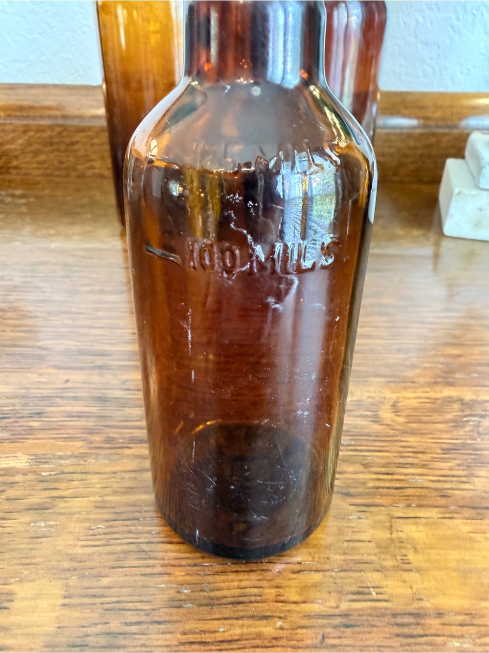 Antique Amber Glass Apothecary Bottle Trio - Picture 14 of 17